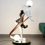 designer sculpture floor lamp dual tone artistic lighting decor