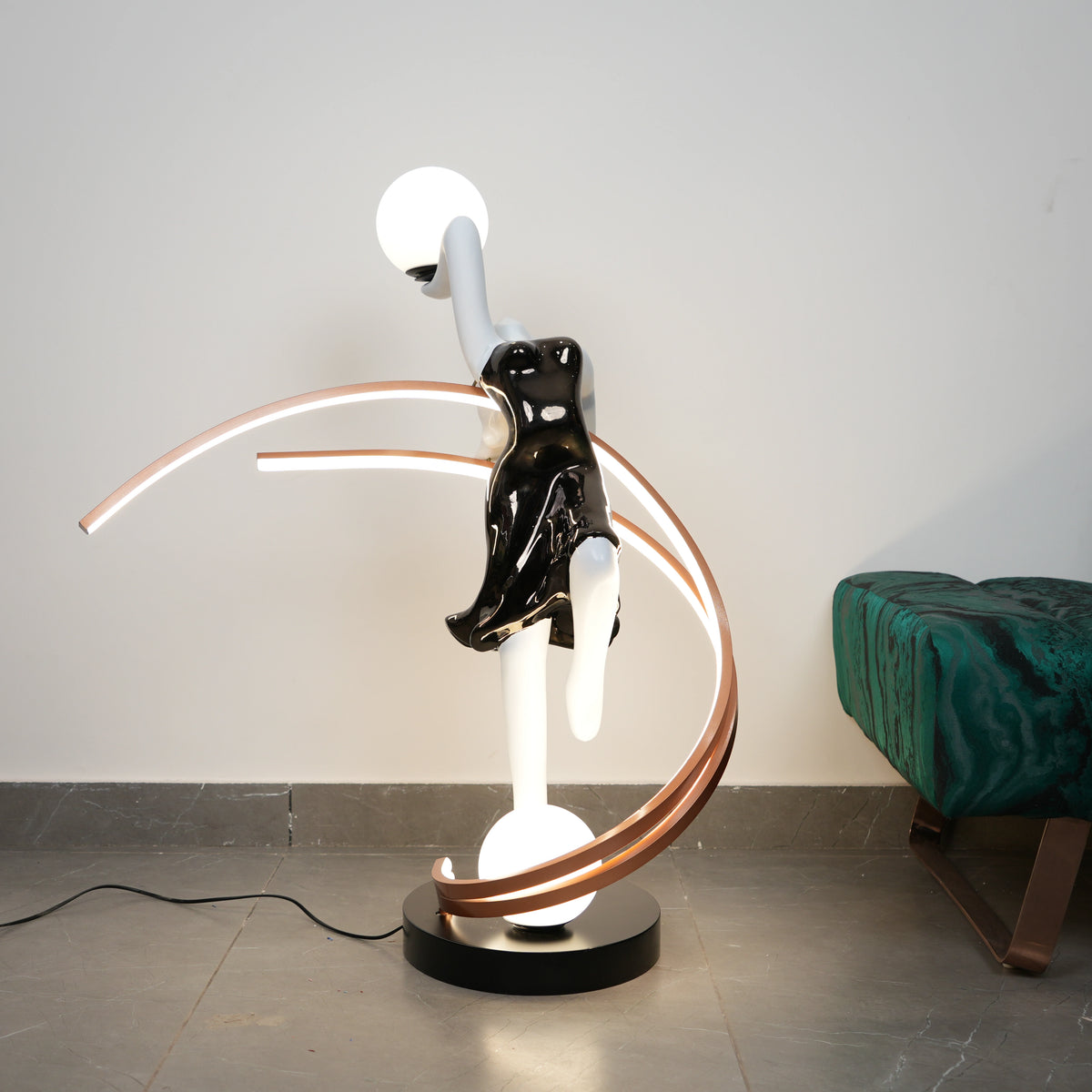 contemporary sculpture lamp dual tone modern home lighting