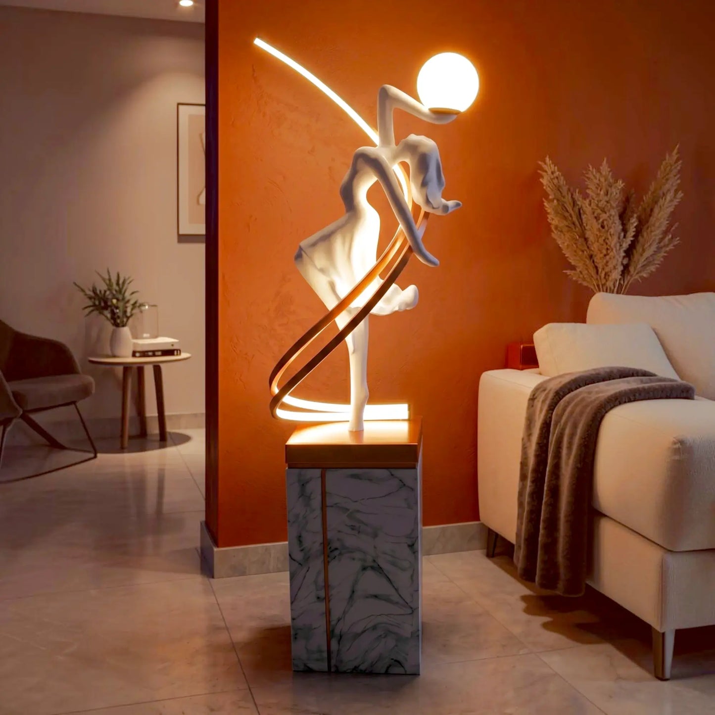 Liberty Sculpture Floor Lamp with Metal Base