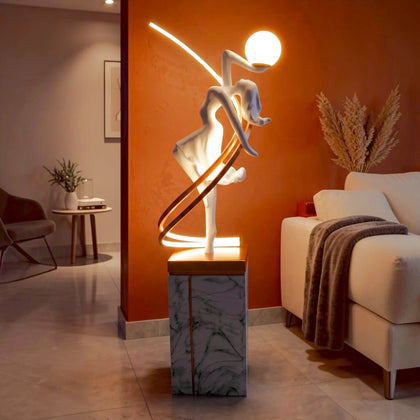 Liberty Sculpture Floor Lamp with Metal Base