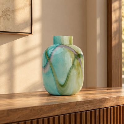 Marble Wave Glass Vase
