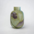 Marble Wave vase, sage plum aqua, front