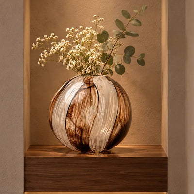 Bronze Elegance Striped Artisan Vase