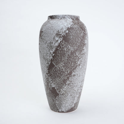 Slim mineral glaze vase, eye-level front