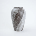 Mineral glaze urn, diagonal banded glaze