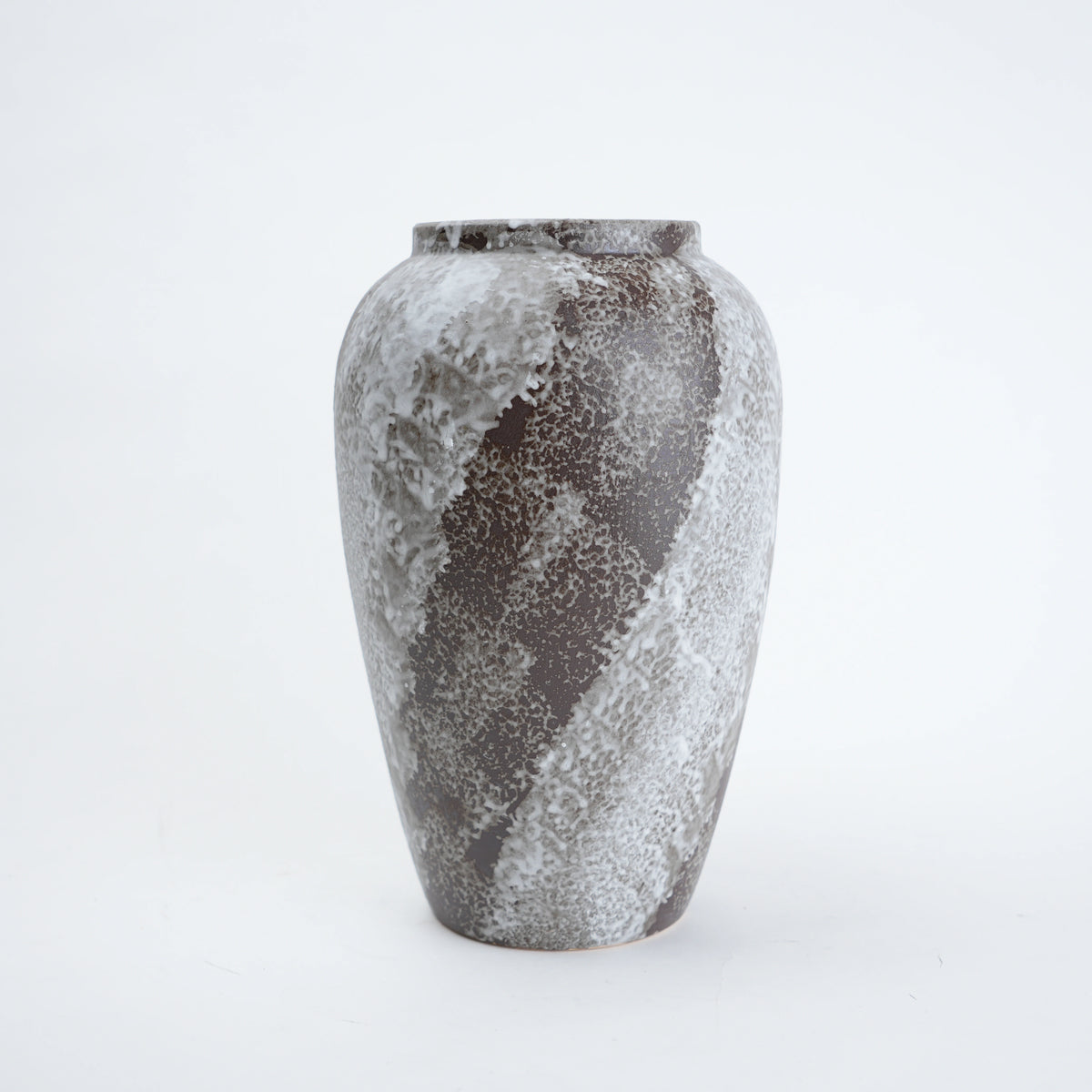 Mineral glaze urn, diagonal banded glaze