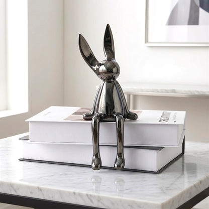 Minimal Bunny Edge Figurine black electroplated finish