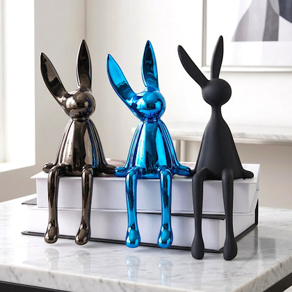 Minimal Bunny Edge Figurine combo set seated edge design