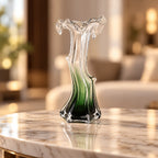 Mist Flow green ombre vase, front on white