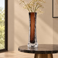 Mocha Glow vase, icy base, front on white