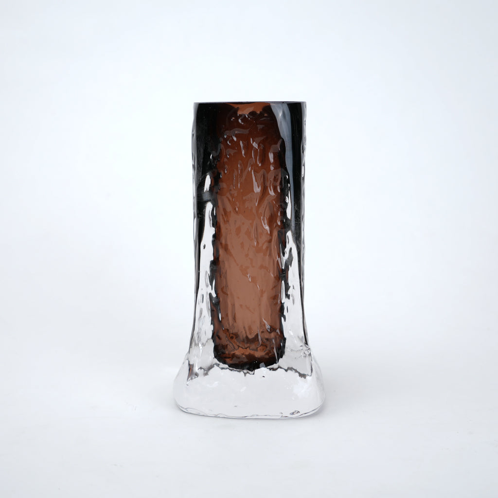 Mocha Glow small vase, front studio shot