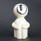 Modern human form decor in ivory white with chrome accent for contemporary home styling