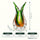 Dual Flare Green Glass Vase