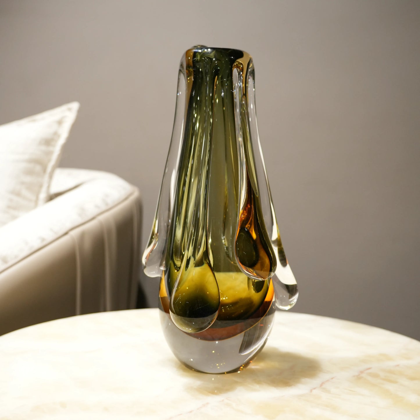 premium decorative glass vase with flowing contours