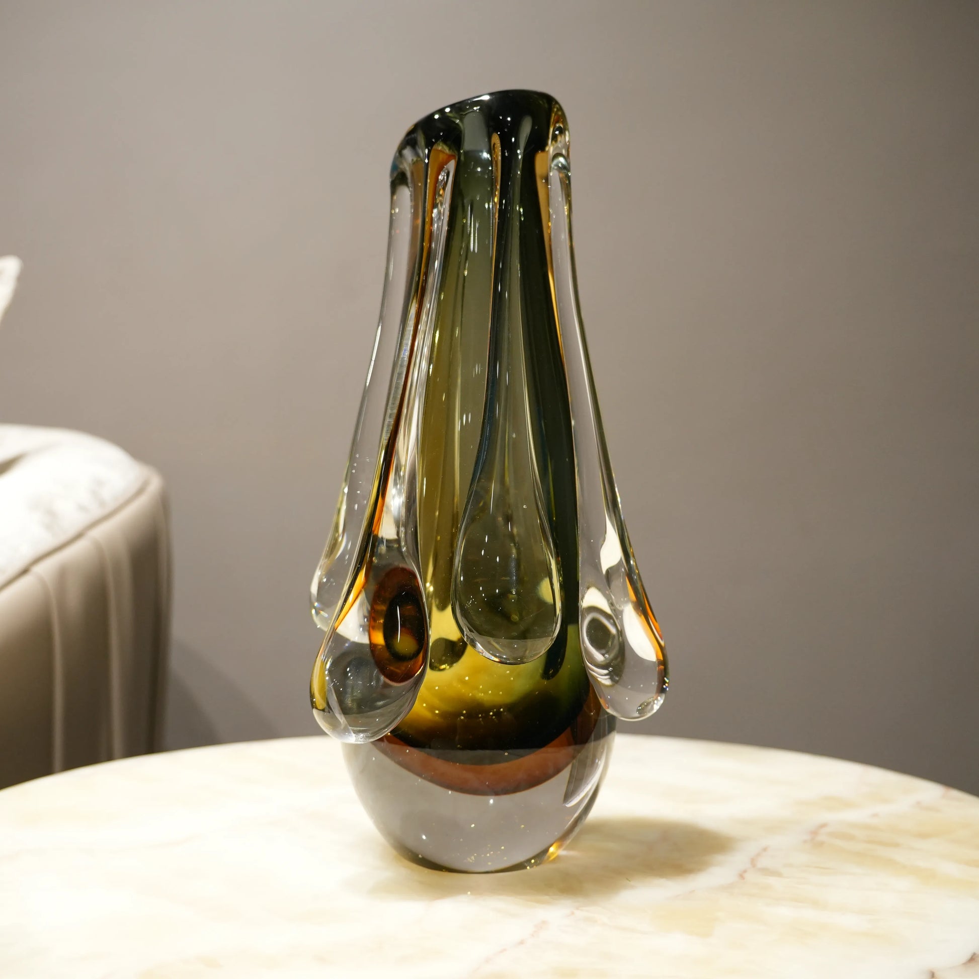 premium decorative glass vase with flowing contours