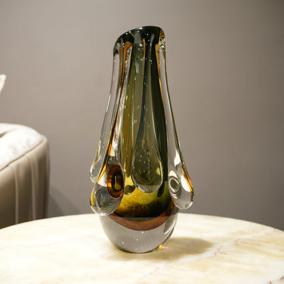 premium decorative glass vase with flowing contours