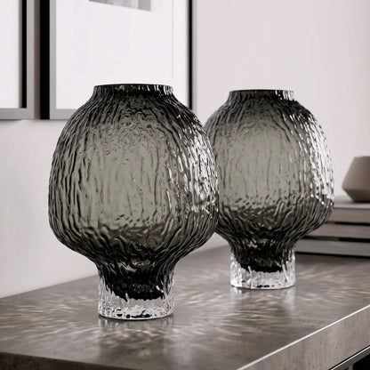 Olive Charcoal Glass Vase