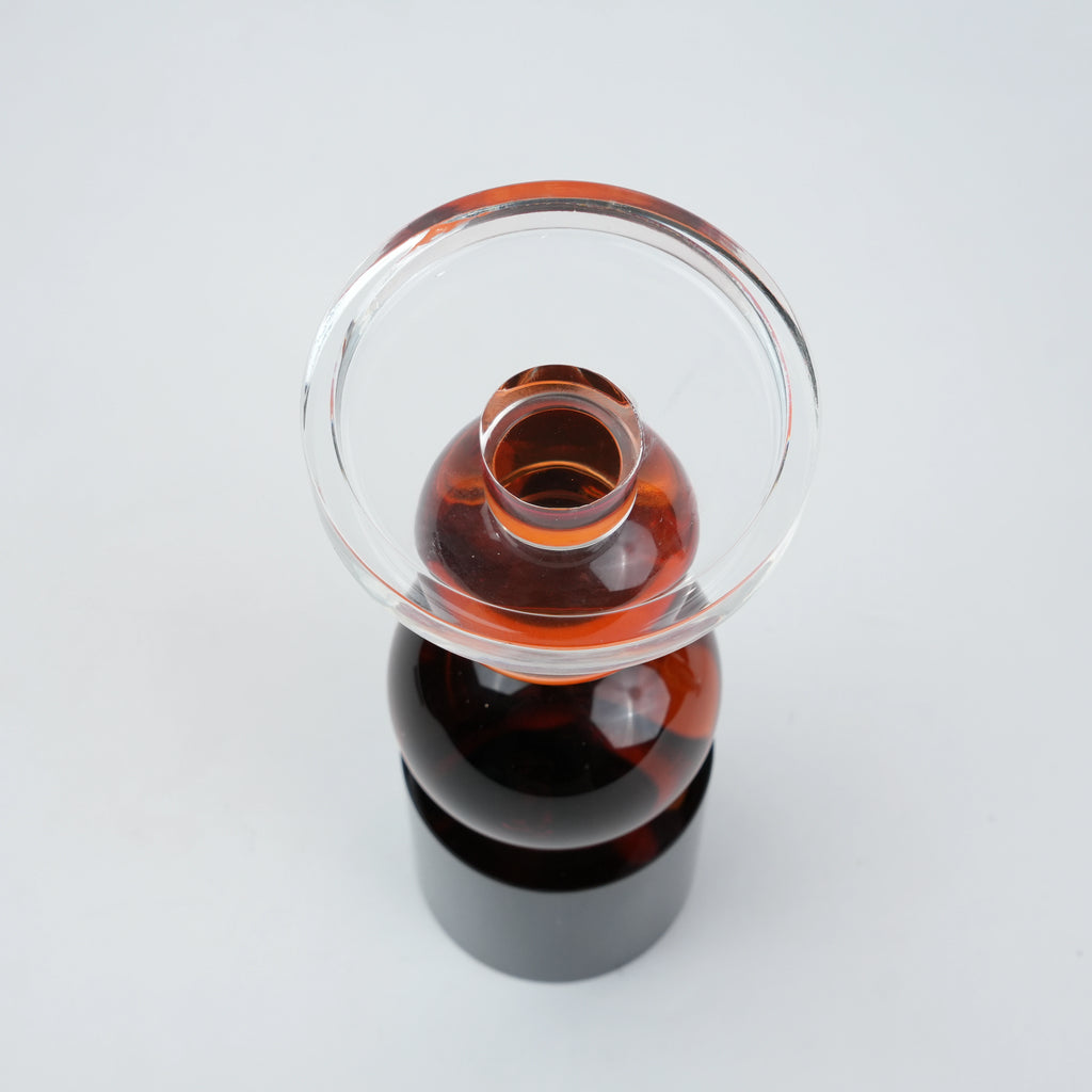 Orb candle holder, top-down dish detail