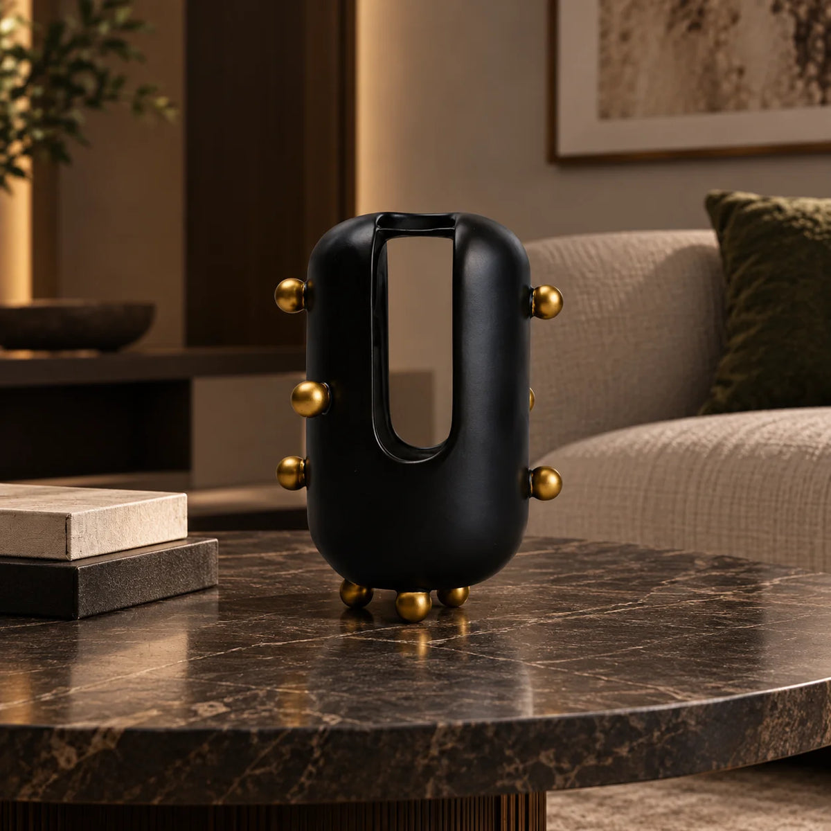 modern decorative accent with spherical studs