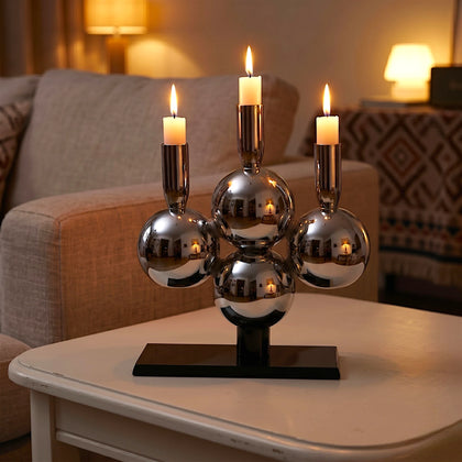 Orbital Chrome Candle Holder