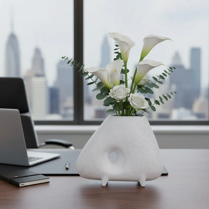 Decorative resin vase for console tables and shelf styling