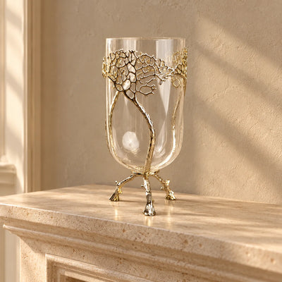 Golden Tree Glass Vase