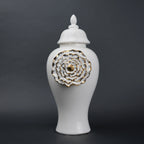 Petal Crest Decorative Jar medium size styled decor setup