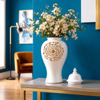 Petal Crest Decorative Jar