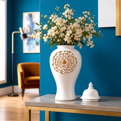 Petal Crest Decorative Jar