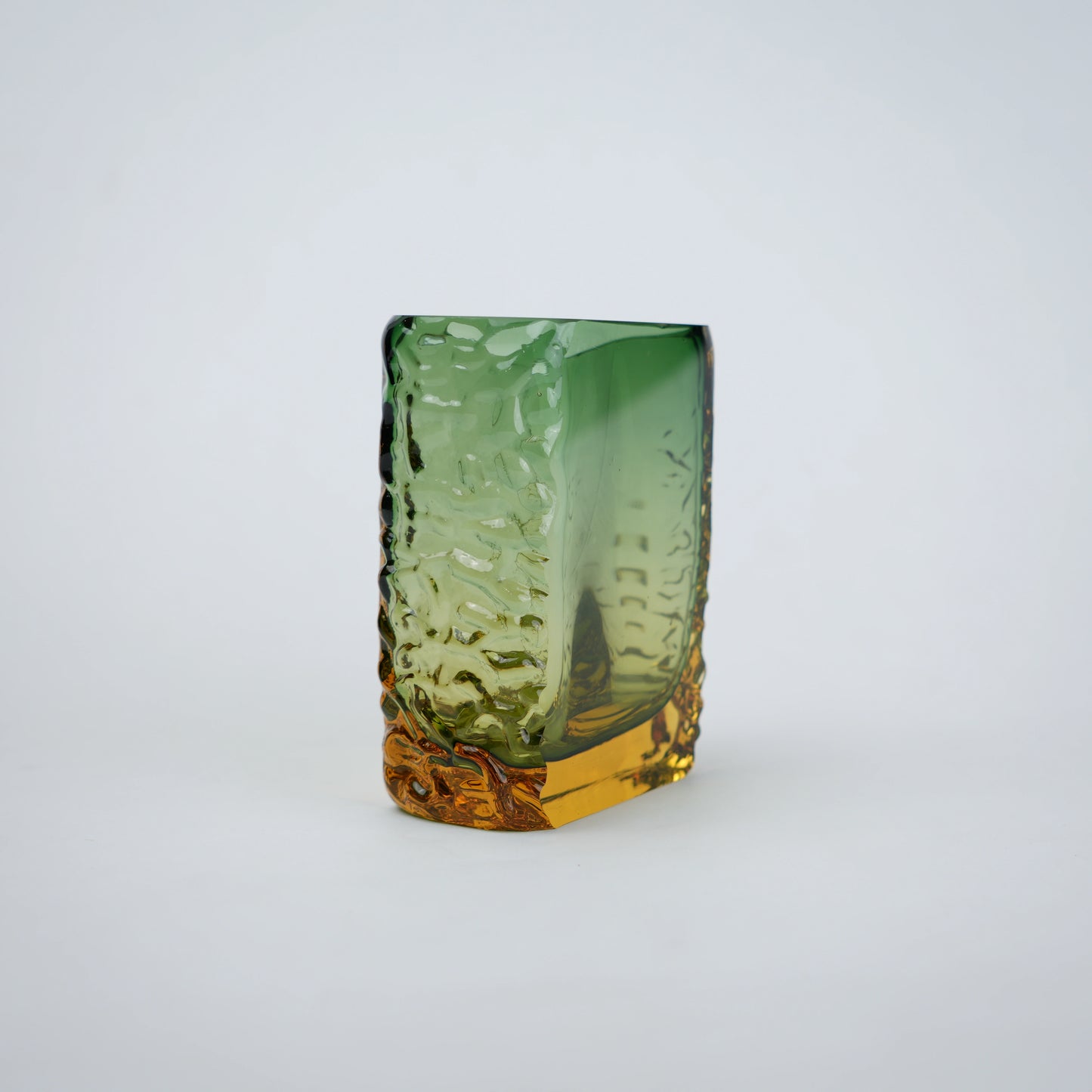 Small prism block vase 3/4 angled view