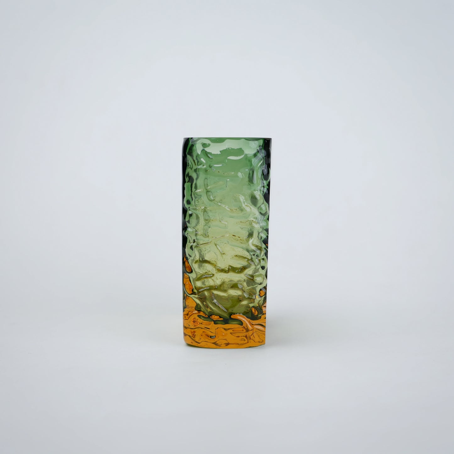 Prism block vase emerald slim column front