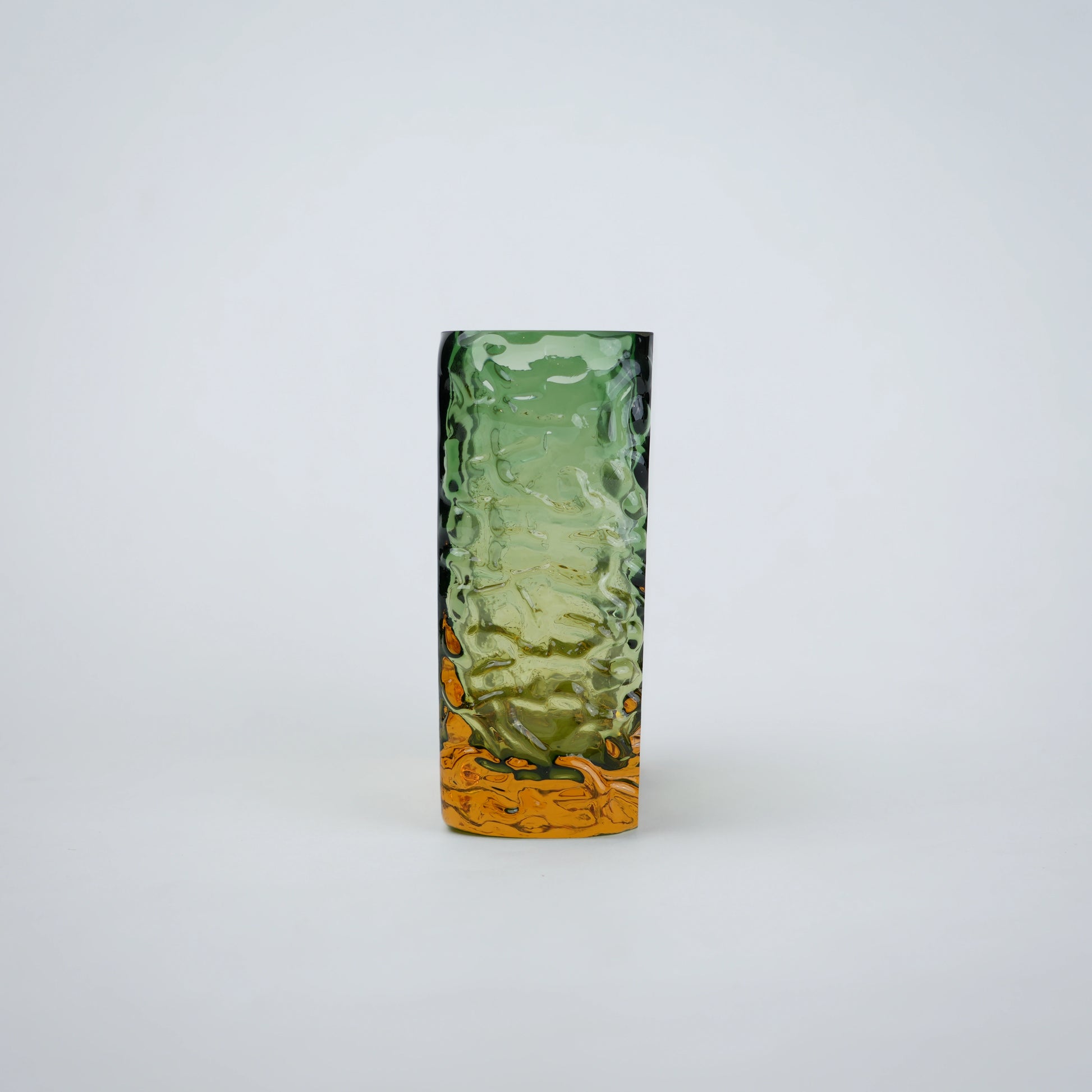 Prism block vase emerald slim column front