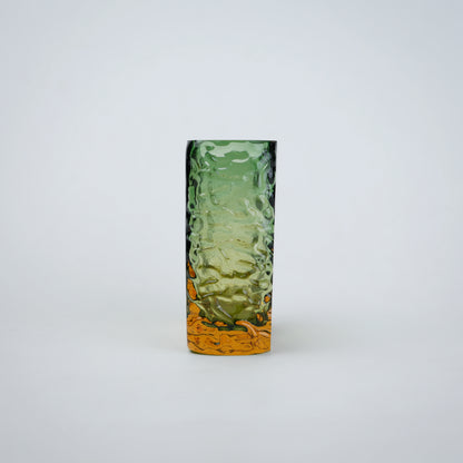 Prism block vase emerald slim column front