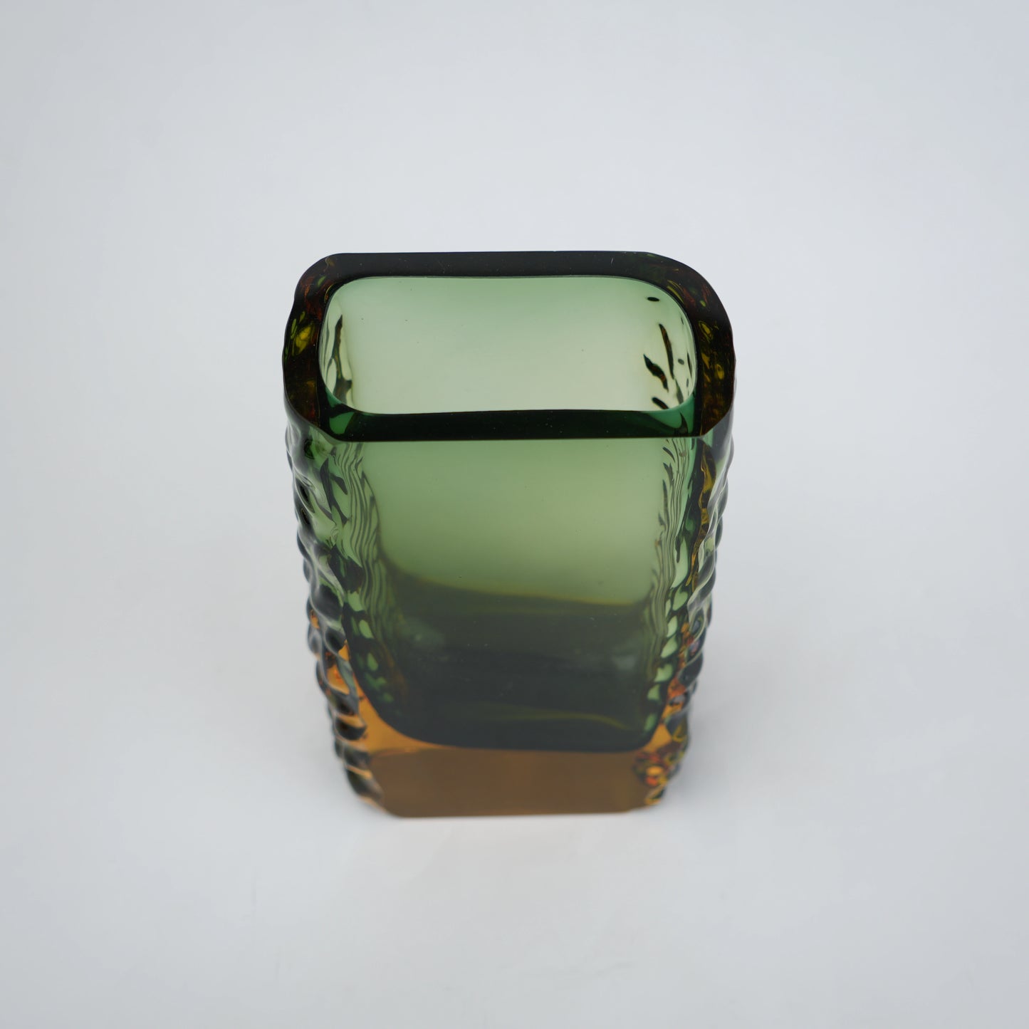 Decorative glass vase block shape with transparent structure