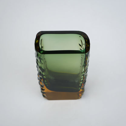 Decorative glass vase block shape with transparent structure