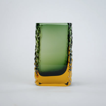 Decorative glass vase block shape with transparent structure