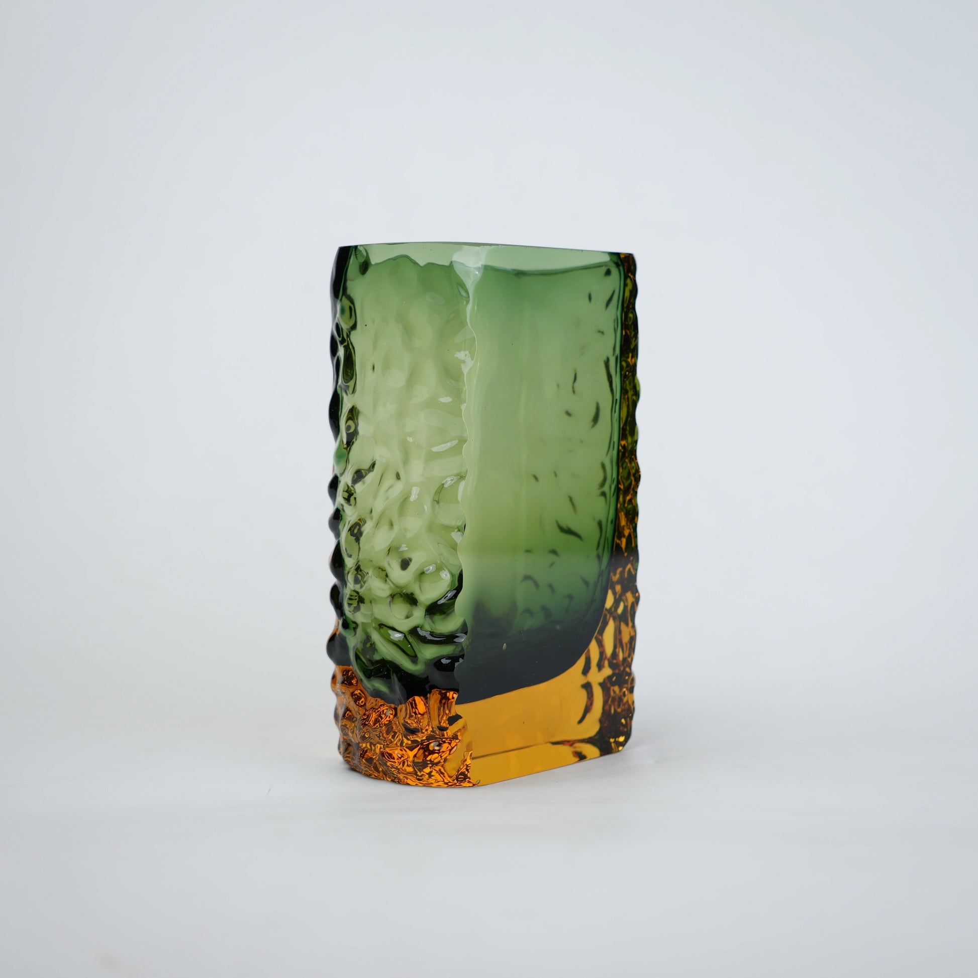 Decorative glass vase block shape with transparent structure