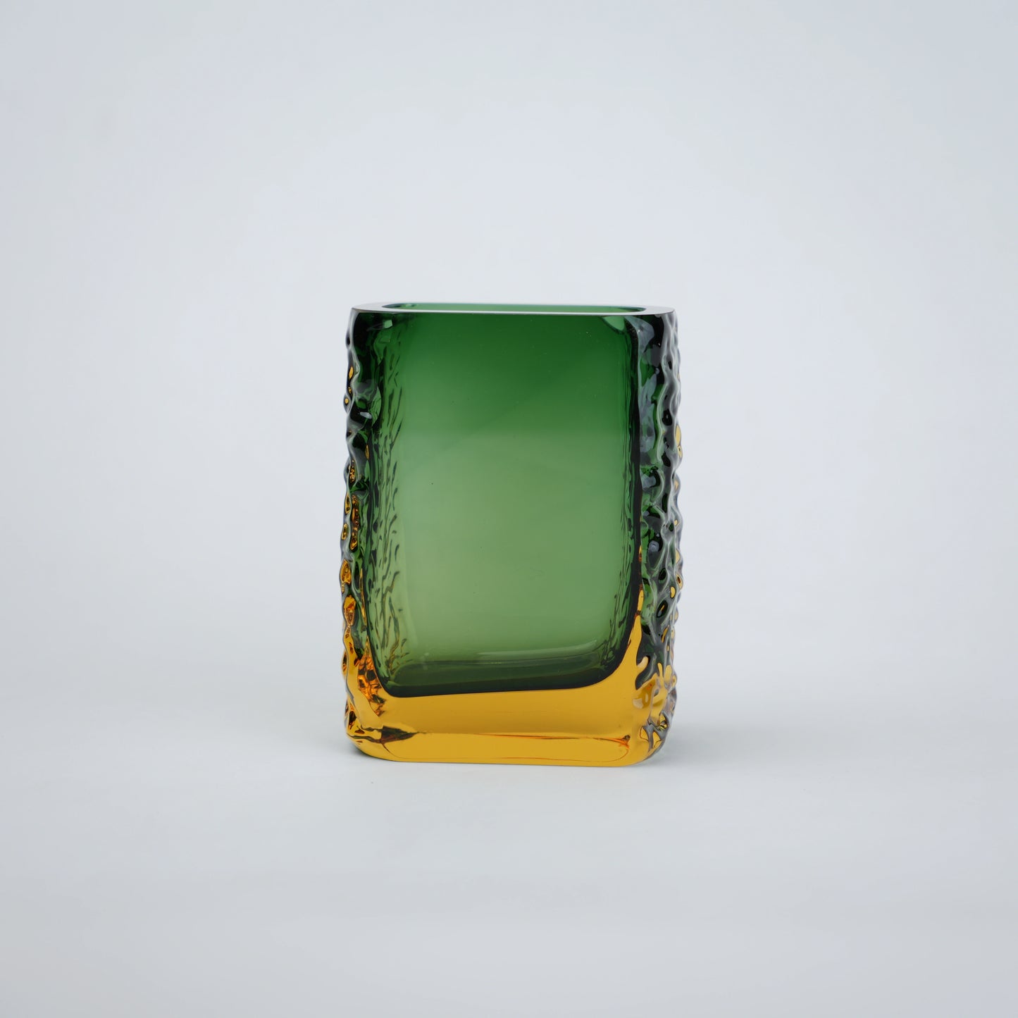 Prism block vase deep green front product shot