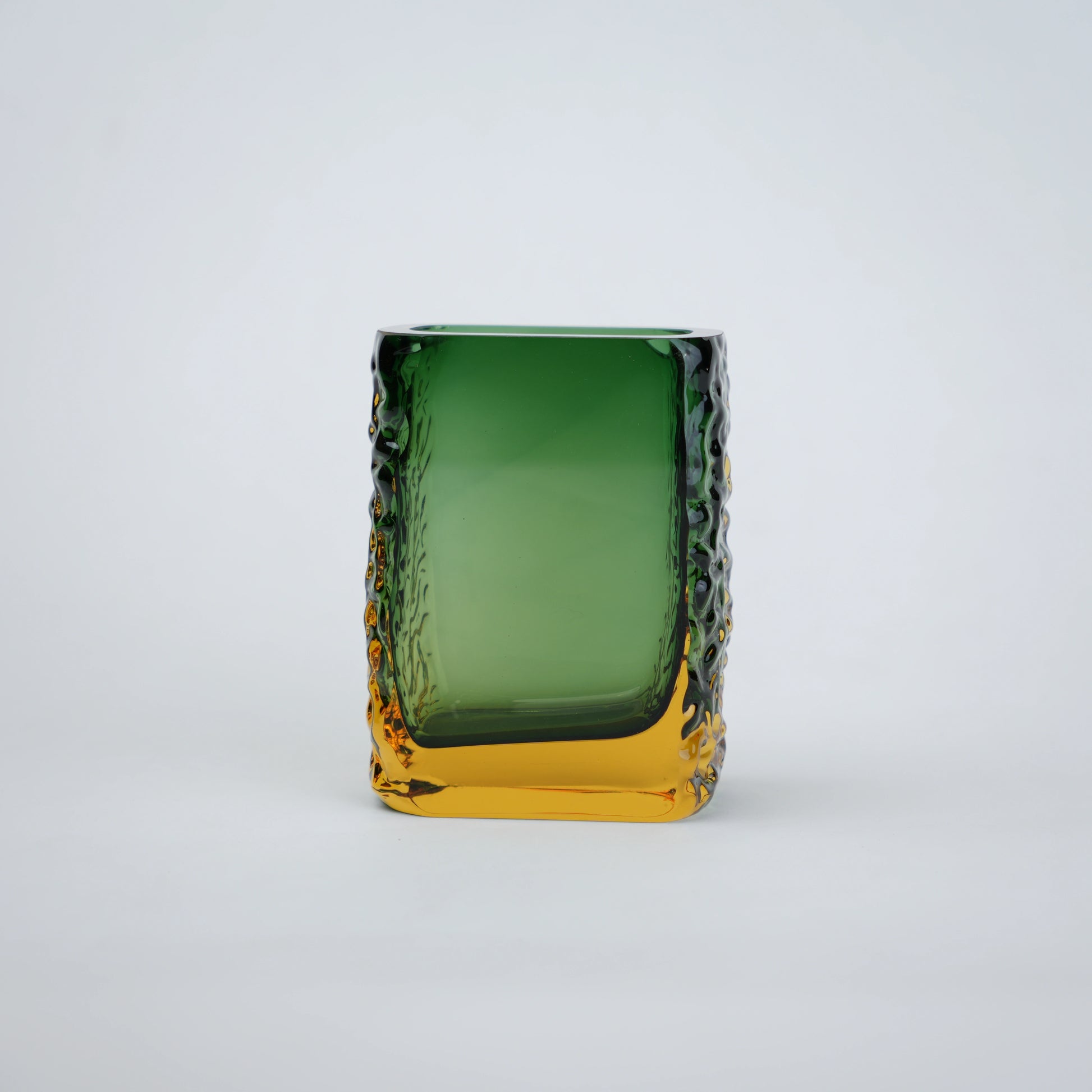 Prism block vase deep green front product shot
