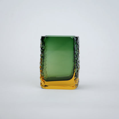 Prism block vase deep green front product shot