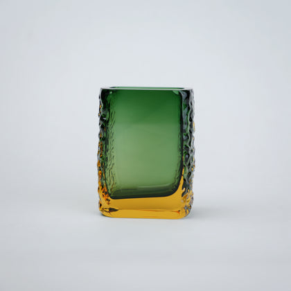 Prism block vase deep green front product shot