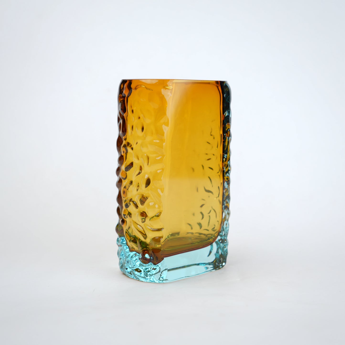 Decorative glass vase block shape with transparent structure