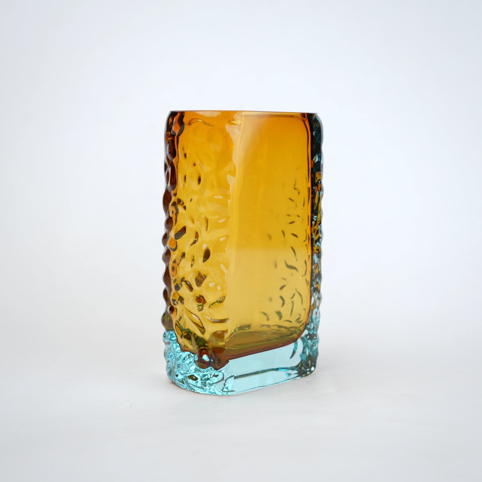 Decorative glass vase block shape with transparent structure