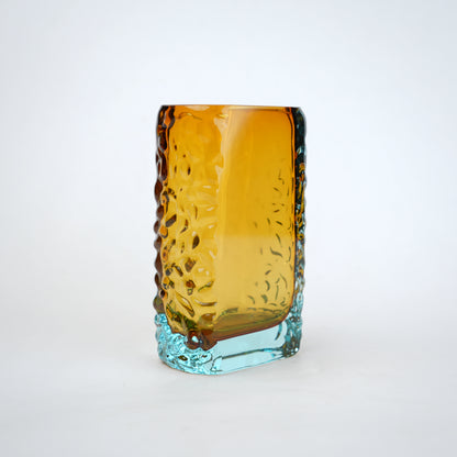 Decorative glass vase block shape with transparent structure