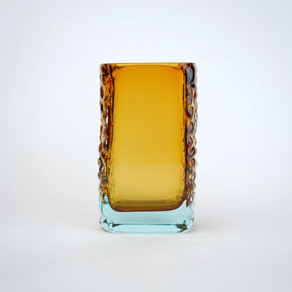 Decorative glass vase block shape with transparent structure