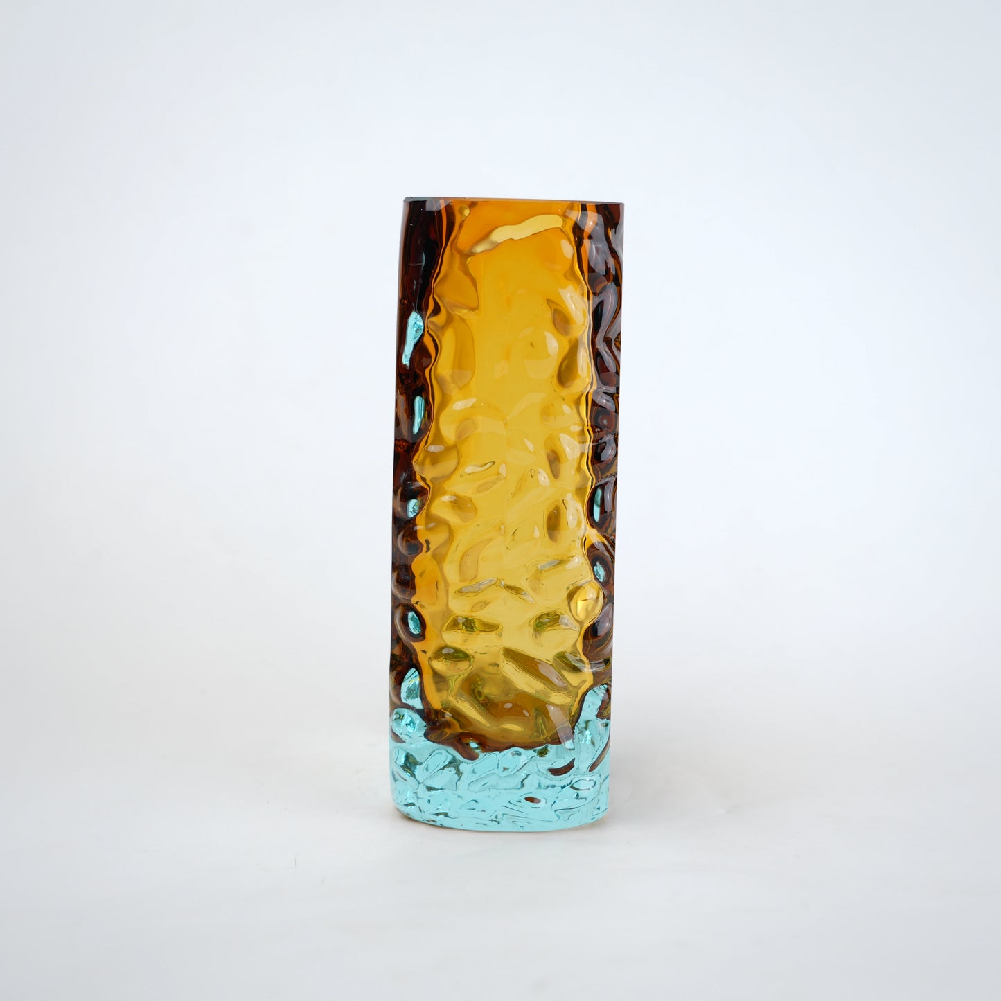Decorative glass vase block shape with transparent structure