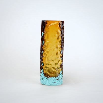 Decorative glass vase block shape with transparent structure