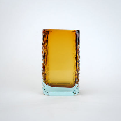 Decorative glass vase block shape with transparent structure
