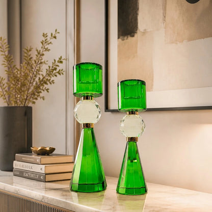 Prism Crystal Candle Holder Duo