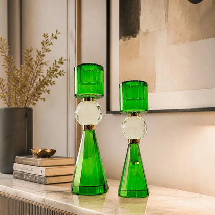 Prism Crystal Candle Holder Duo